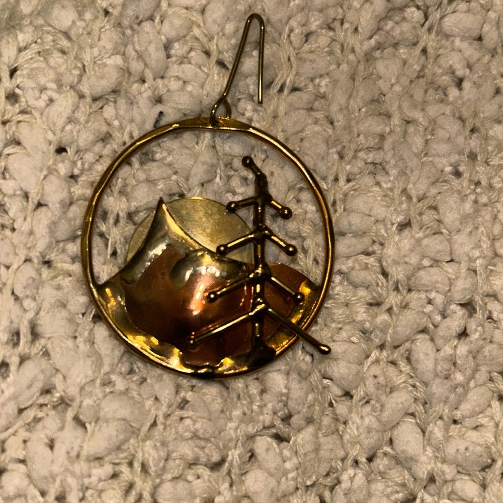 Hand Crafted Copper & Brass  Christmas Ornament or PENDANT!! Very Artisanal